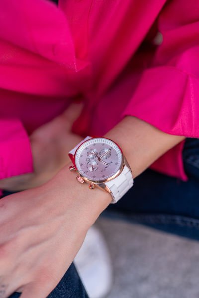 My Watch Beyaz Rose Silikon Kordon Saat