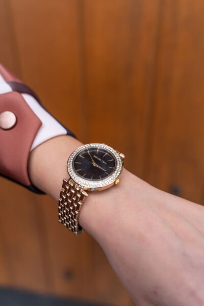 MK Siyah Ekran Gold Saat