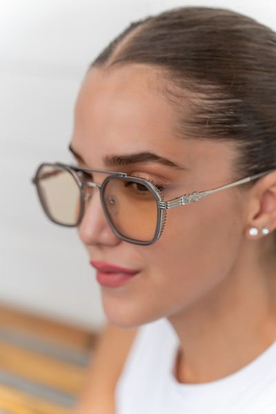 Oliv Gri Turuncu Unisex Güneş Gözlüğü