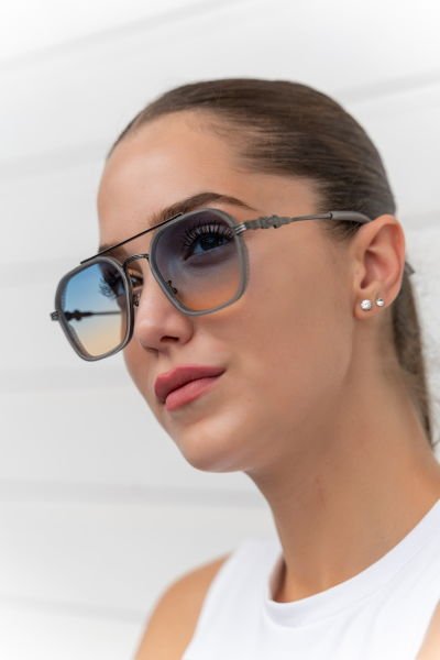 Oliv Gri Degrade Unisex Güneş Gözlüğü